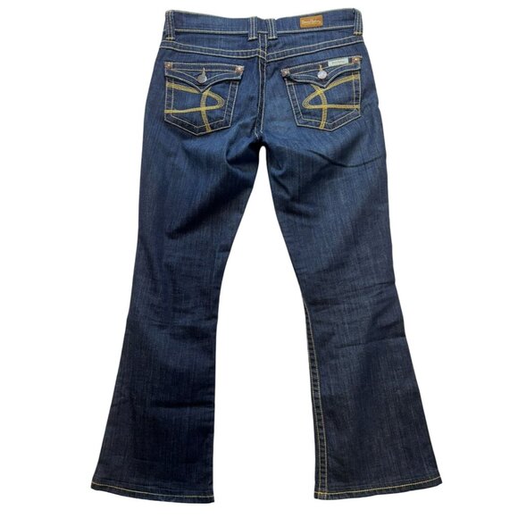 David Kahn Womens Bootcut Jeans Size 29 Dark Wash Stretch Made In USA - Picture 9 of 13